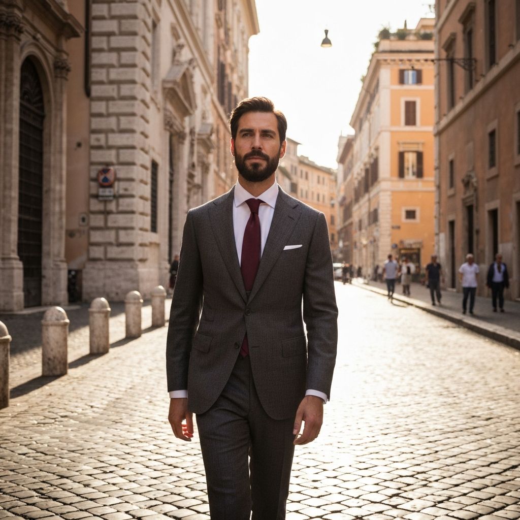 Gentleman in bespoke suit in Rome